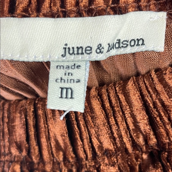 June & Hudson Elegant Copper Pleated Skirt Size M - Picture 5 of 7